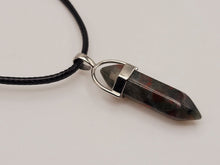 Load image into Gallery viewer, Crystal Necklace Blood Stone Healing Crystal Necklace Silver tone
