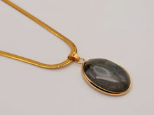 Load image into Gallery viewer, Trendy Labradorite Heart Choker Necklace Gold tone Gorgeous Choker
