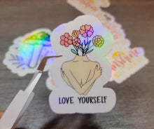 Load image into Gallery viewer, Love YourSelf Body sticker Holographic Vinyl Sticker
