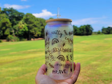 Load image into Gallery viewer, Glitter Shinny 16 OZ Daily Affirmations Glass Can Motivation
