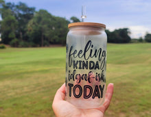 Load image into Gallery viewer, Motivational Glow in dark UV Activated Glow Beer Can Glass 16 oz Motivational
