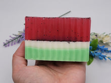 Load image into Gallery viewer, Watermelon Sorbet Handmade Soap Exfoliating Soap Goat&#39;s Milk Glycerin Soap
