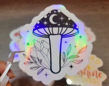 Load image into Gallery viewer, Holographic Waterproof Mushroom stickers Manifestation stickers
