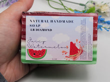 Load image into Gallery viewer, Watermelon Sorbet Handmade Soap Exfoliating Soap Goat&#39;s Milk Glycerin Soap
