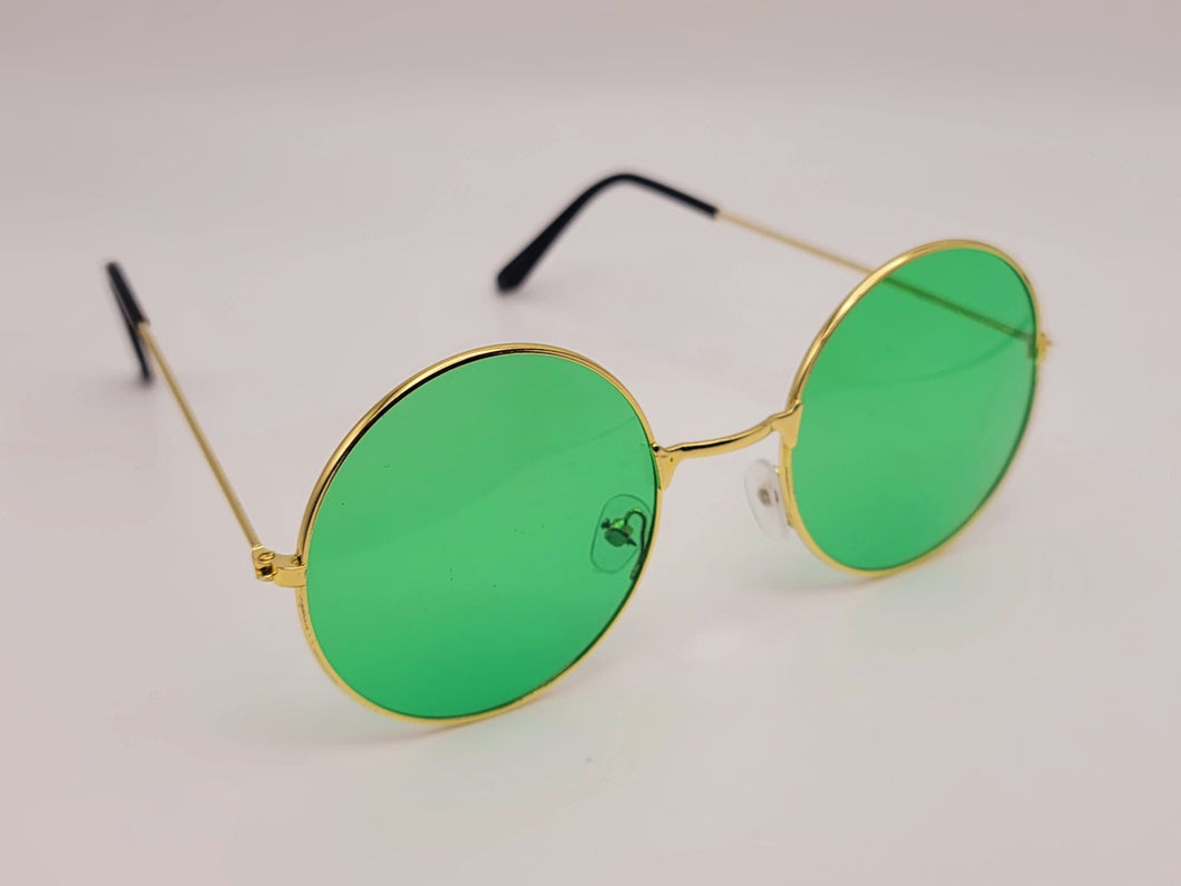 Vintage Big Round Spectacle Sunglasses Frame Fashion Hippie Green Color