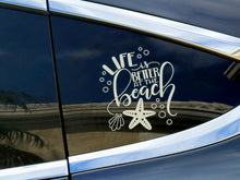 Load image into Gallery viewer, Beach life decal, love the beach decal, wave sticker graphic, ocean vinyl decal,
