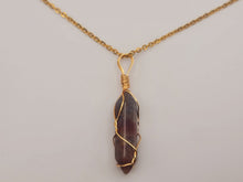Load image into Gallery viewer, Indian Agate Point Necklace Gold Wire Wrapped Healing Crystal Point
