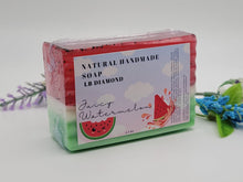 Load image into Gallery viewer, Watermelon Sorbet Handmade Soap Exfoliating Soap Goat&#39;s Milk Glycerin Soap
