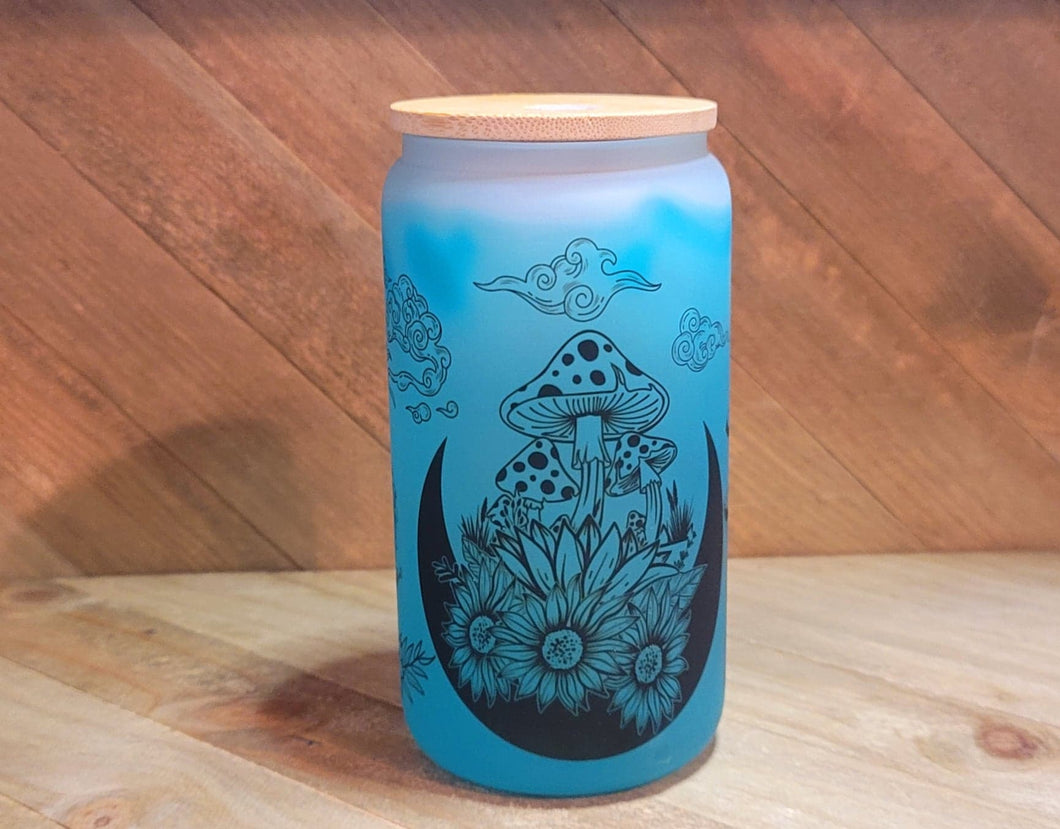 Color Changing Mushroom Beer Can Glass | Boho Mushroom Coffee Glass