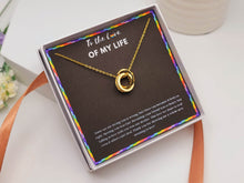 Load image into Gallery viewer, Lesbian Couple Joint Necklace, LGBT Gift, Anniversary Gifts for Her, Lesbian Wedding,
