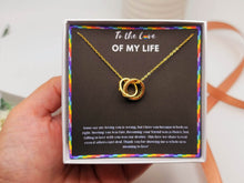 Load image into Gallery viewer, Lesbian Couple Joint Necklace, LGBT Gift, Anniversary Gifts for Her, Lesbian Wedding,
