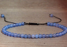 Load image into Gallery viewer, Handmade Blue Aquamarine Bracelet Powerful Bracelet 3mm adjustable
