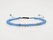 Load image into Gallery viewer, Handmade Blue Aquamarine Bracelet Powerful Bracelet 3mm adjustable
