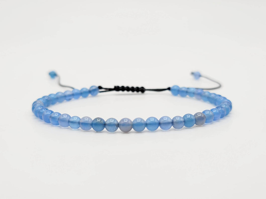 Handmade Blue Aquamarine Bracelet Powerful Bracelet 3mm adjustable