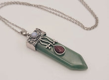 Load image into Gallery viewer, Natural Crystal Necklace Green Aventurine With Opal &amp; Tiger&#39;s Eye Point Necklace
