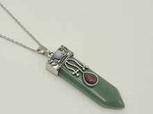 Load image into Gallery viewer, Natural Crystal Necklace Green Aventurine With Opal &amp; Tiger&#39;s Eye Point Necklace
