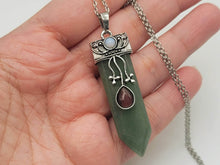 Load image into Gallery viewer, Natural Crystal Necklace Green Aventurine With Opal &amp; Tiger&#39;s Eye Point Necklace
