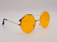 Load image into Gallery viewer, Steampunk Goggles Glasses Round Sunglasses Emo Retro Orange Color
