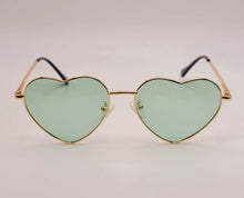 Load image into Gallery viewer, Heart Shape Heart Sunglasses Retro Vintage Boho Translucent Color Green
