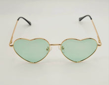 Load image into Gallery viewer, Heart Shape Heart Sunglasses Retro Vintage Boho Translucent Color Green
