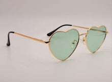 Load image into Gallery viewer, Heart Shape Heart Sunglasses Retro Vintage Boho Translucent Color Green
