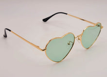 Load image into Gallery viewer, Heart Shape Heart Sunglasses Retro Vintage Boho Translucent Color Green
