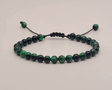 Load image into Gallery viewer, Green Tiger&#39;s Eye Shinny 4mm Bracelet Powerful Bracelet Adjustable
