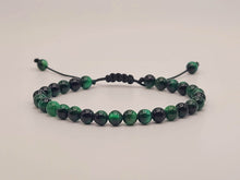 Load image into Gallery viewer, Green Tiger&#39;s Eye Shinny 4mm Bracelet Powerful Bracelet Adjustable
