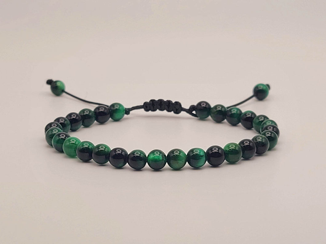 Green Tiger's Eye Shinny 4mm Bracelet Powerful Bracelet Adjustable