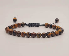 Load image into Gallery viewer, Tiger&#39;s Eye Shinny 4mm Bracelet Powerful Bracelet Adjustable
