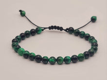 Load image into Gallery viewer, Green Tiger&#39;s Eye Shinny 4mm Bracelet Powerful Bracelet Adjustable
