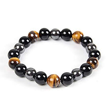 Load image into Gallery viewer, Triple Protection Bracelet For  Luck And Prosperity. Hematite - Black Obsidian - Tiger Eye
