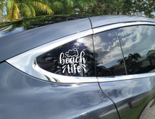 Load image into Gallery viewer, Beach life decal, love the beach decal, wave sticker graphic, ocean vinyl decal
