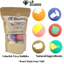 Load image into Gallery viewer, Bath Bomb 6 Pack Fizzer Gift Set Assorted Scents &amp; Colors - VEGAN
