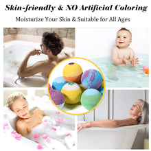 Load image into Gallery viewer, Bath Bomb 6 Pack Fizzer Gift Set Assorted Scents &amp; Colors - VEGAN
