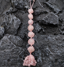 Load image into Gallery viewer, Crystal Tassel | 7 Chakra Hanger | Rose Quartz Self Love crystal hanger Big Stones
