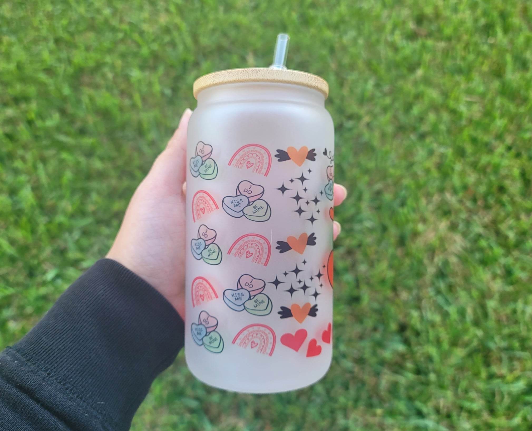 Valentine's Day Beer Can Glass | Dinosaur Beer Can, Kawaii Heart Cup With  Lid