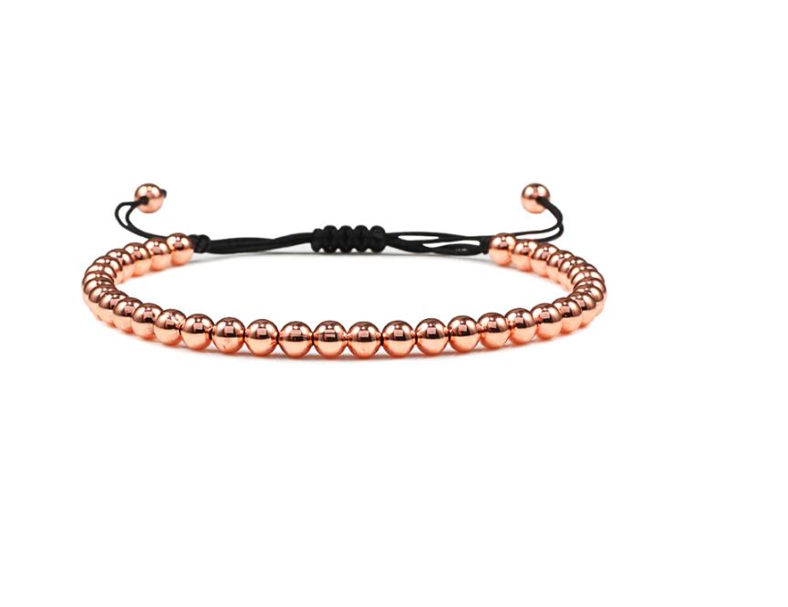 Hematite Bracelet, Beaded bracelet for concentration & Focus Rose Gold Tone