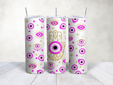 Load image into Gallery viewer, Evil eye tumbler/ evil eye tumbler 20 oz skinny/ tumbler / Mal De Ojo
