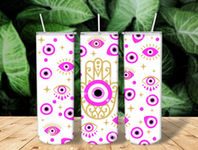 Load image into Gallery viewer, Evil eye tumbler/ evil eye tumbler 20 oz skinny/ tumbler / Mal De Ojo
