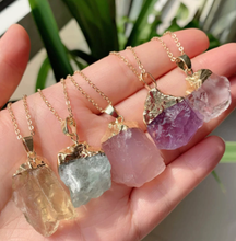 Load image into Gallery viewer, Natural Crystal pendant necklace Raw Crystals
