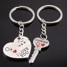 Load image into Gallery viewer, Lover&#39;s matching keychain- Me &amp; you I love you keychain
