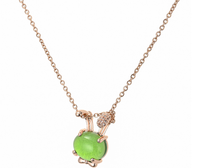 Load image into Gallery viewer, Jade Natural Bunny Necklace Gold Tone Necklace- Good Luck•Fortune (Powerful Necklace)
