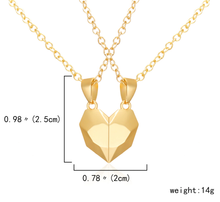 Load image into Gallery viewer, 2 PC Set Heart Necklace - Trendy Heart necklace Gift for couples, Gift for BBF
