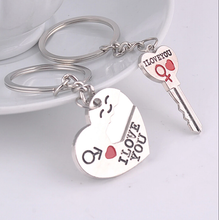 Load image into Gallery viewer, Lover&#39;s matching keychain- Me &amp; you I love you keychain
