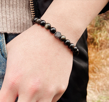 Load image into Gallery viewer, Black Obsidian Bracelet For healing &amp; Protection  Semi Precious bracelet
