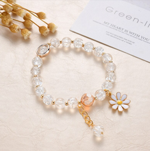 Load image into Gallery viewer, Bright Daisy Bracelet Gifts For Women Elastic Bracelet Cracked Quartz
