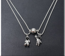 Load image into Gallery viewer, 2 PC Set I love you Astronauts necklace Set Couple&#39;s GIFT
