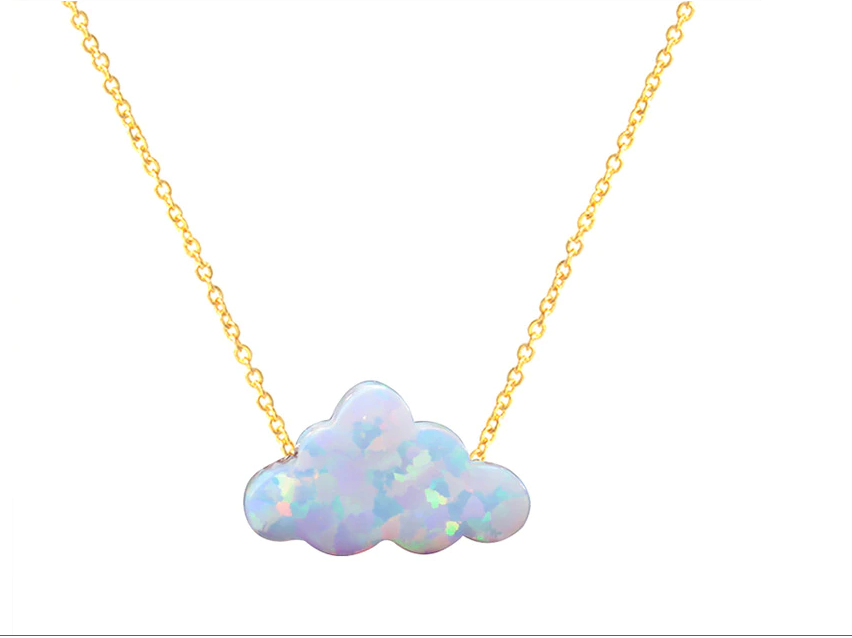 Cloud Necklace, Cloud Charm, Pendant on a Dainty Gold Plated Non Tarnish