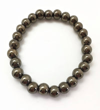 Load image into Gallery viewer, Pyrite Bracelet 8mm Genuine and natural pyrite bracelet For Money &amp; Good Luck
